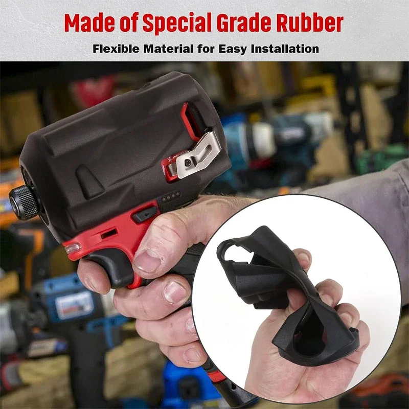 تأثير سائق واقية التمهيد المطاط الأحمر/أسود ل أداة التمهيد ل MILWAUKEE M-12 F-UEL قصير تأثير WrenchesTool واقية التمهيد #3