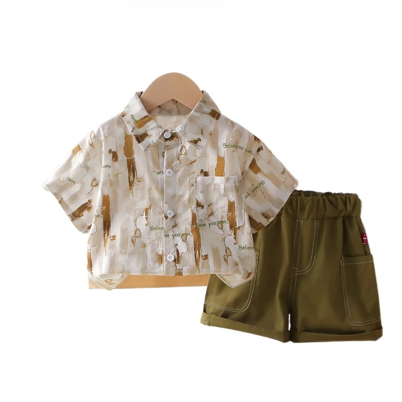 

New Summer Baby Clothes Suit Children Boys Short Sleeved Shirt Shorts 2Pcs/Sets Infant Fashion Casual Clothing Kids Tracksuits