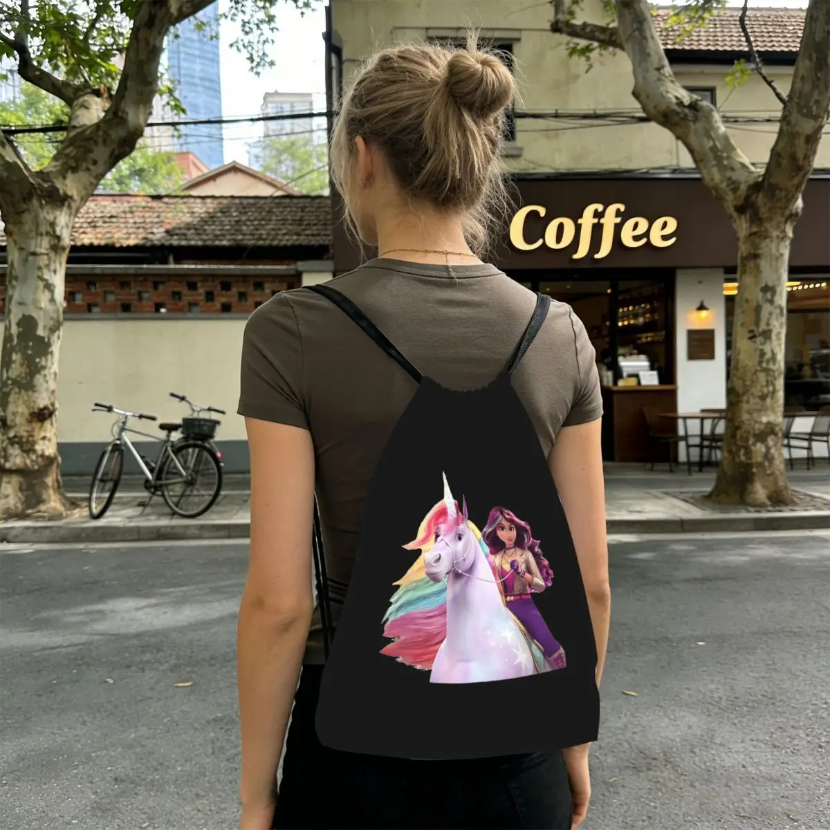 Unicorn Academy Sophia Wildstar Backpacks Fashion Drawstring Bags Sports Bag Book Bags for Man Woman School