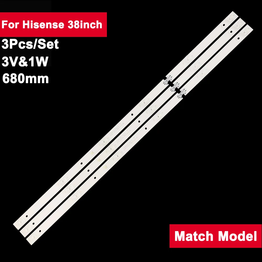 

680mm 3V 6Lamps TV Backlight Strips For Hisense/Singfun 38inch JL.D38561330-140ES-M A390ED2TU1-4 3pcs/set LED Strip