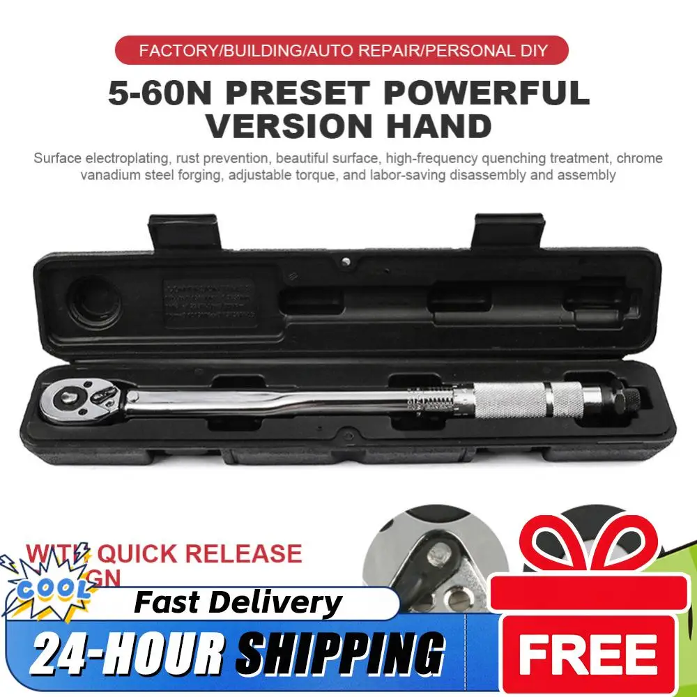 

5-60N.m Adjustable Torques Key 3/8 Inch Ratchet Torque Wrench Square Drive Reversible Ratchet Spanner Precise Preset Hand Tool