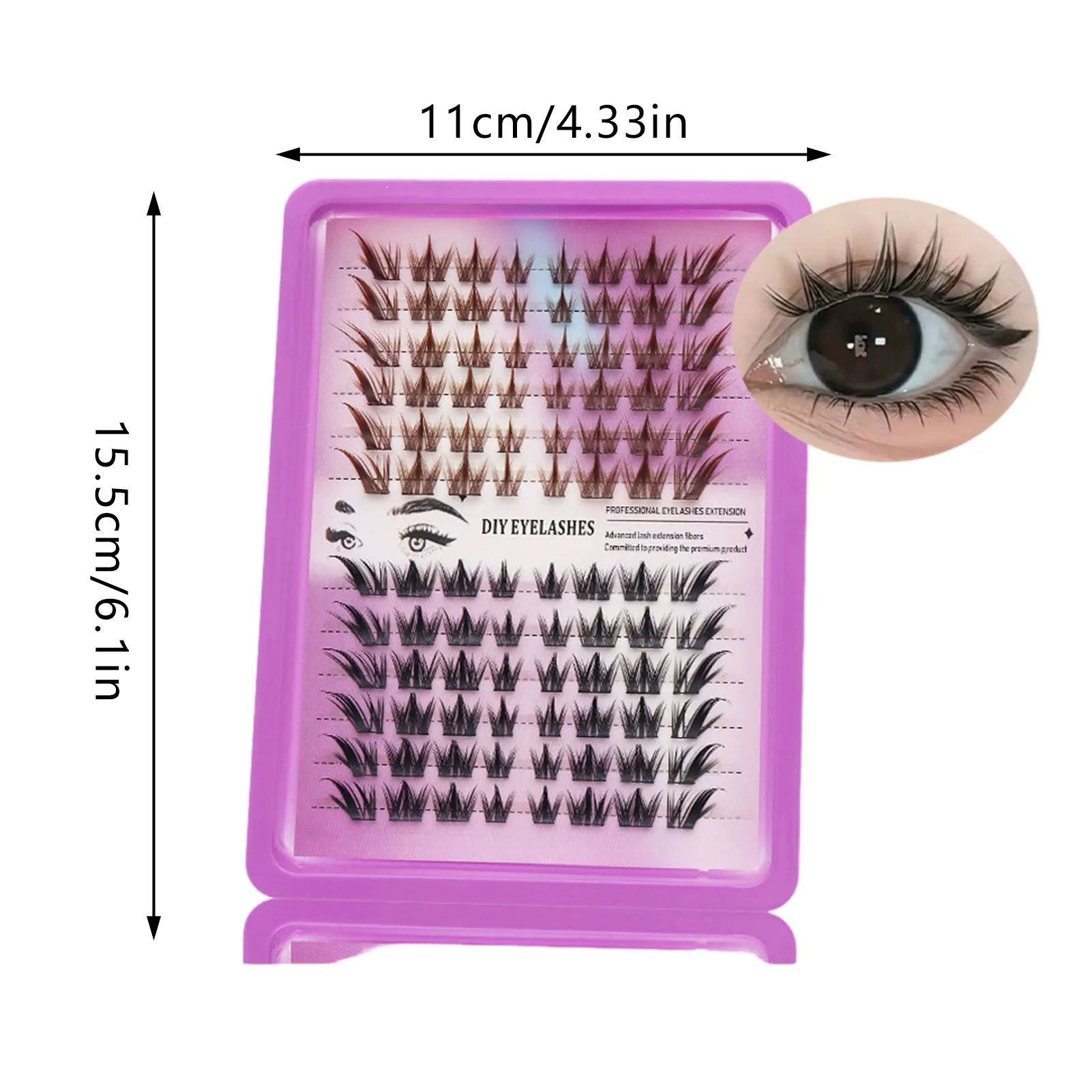 مجموعات الرموش الصناعية ذاتية الصنع مراوح حجم مسبقة الصنع 30-100P ملحقات رموش سميكة طبيعية فردية مكياج تنكري #5