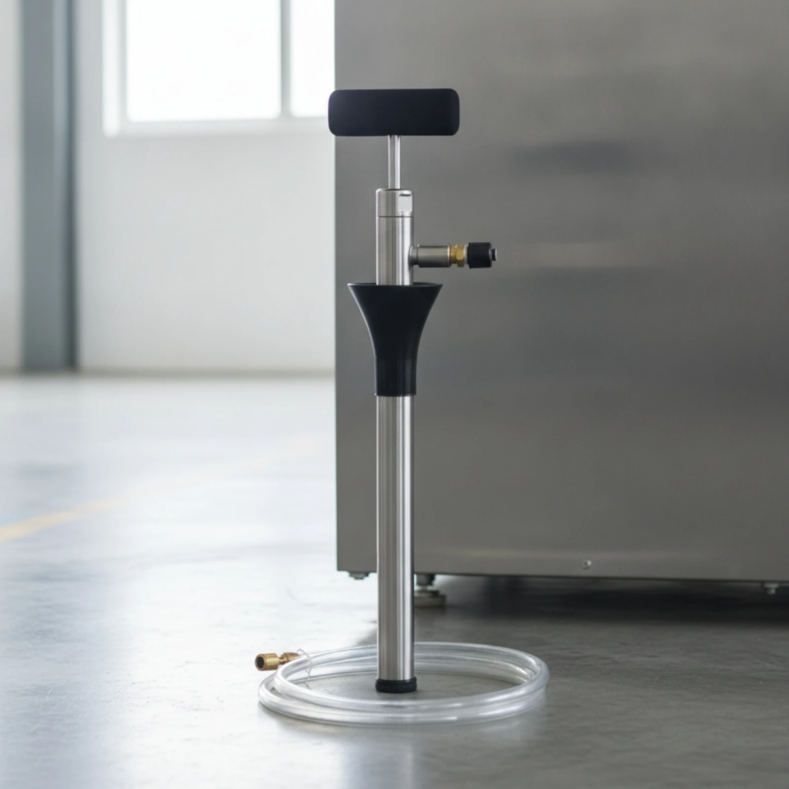 Manual Oil Pump Stainless Steel Oil Pump with Transparent Tube Tool High-Pressure for Technicians, Refrigeration Servicing