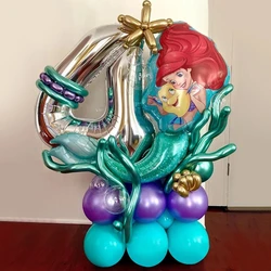 1Set Disney Princess Mermaid Ariel Foil Balloons 30inch Number Balloons For Girl's Birthday Babyshower Party Decoration Toy