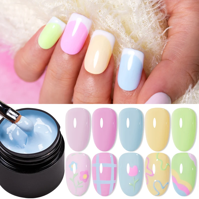 BOZLIN 5ml Color Solid Paint Gel Kit Nail Art Designs Hot Sale Soak Off UV LED Ink Color Varnish Gel Nail Polish Lacquer