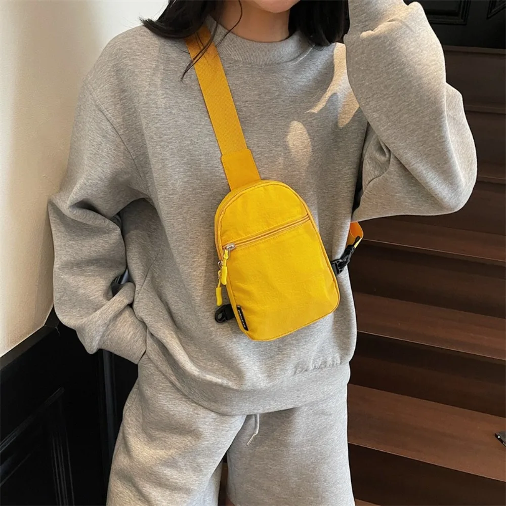 

Nylon Chest Bag Large Capacity Multifunctional Sports Fanny Pack Korean Style Adjustable Shoulder Crossbody Phone Pouch Travel