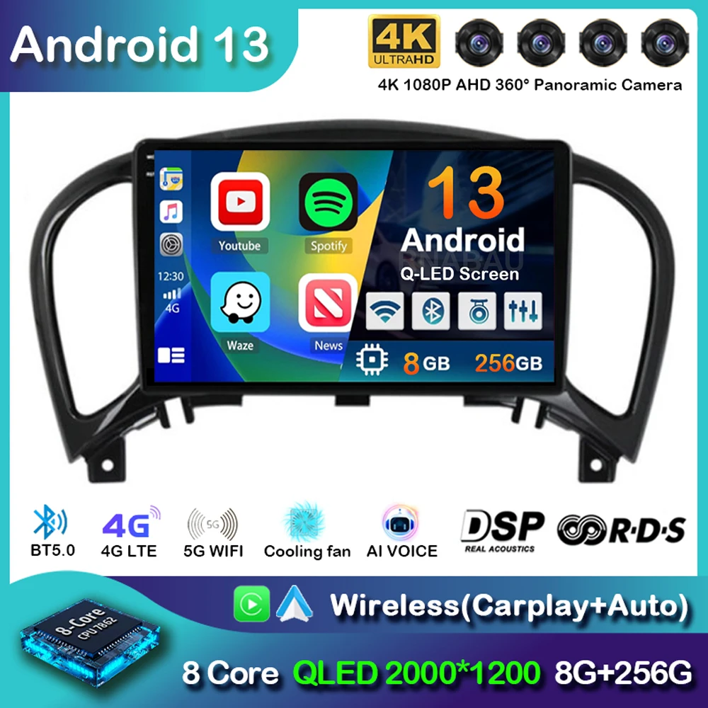

Android 13 Carplay Auto Car Radio For Nissan Juke YF15 2010-2014 2 Din Multimedia Video Player GPS Navigation Stereo Head Unit