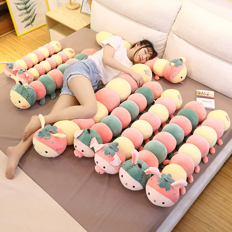 

Funny Cute Colorful Fruit Caterpillar Plush Toy Animal Stuffed Doll Bed Clip Artifact For Girlfriend Birthday Christmas Gifts