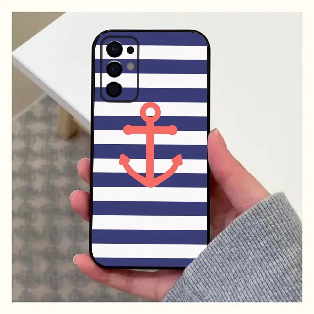 Anchor Compass nautical sailor Phone Case For Samsung S24,S21,S22,S23,S30,Ultra,S20,Plus,Fe,Lite,Note,10,9,5G Black Soft Cover