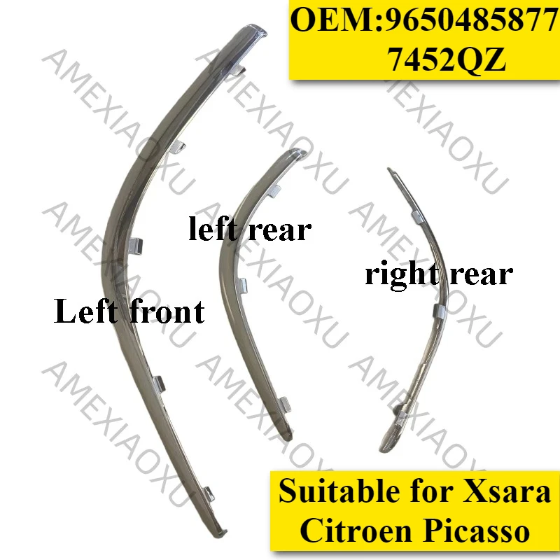 9650485877   7452QZ para Xsara Citroen Picasso guarnição cromada traseira para-choque dianteiro tira brilhante decorativa prateada atrás do para-choque