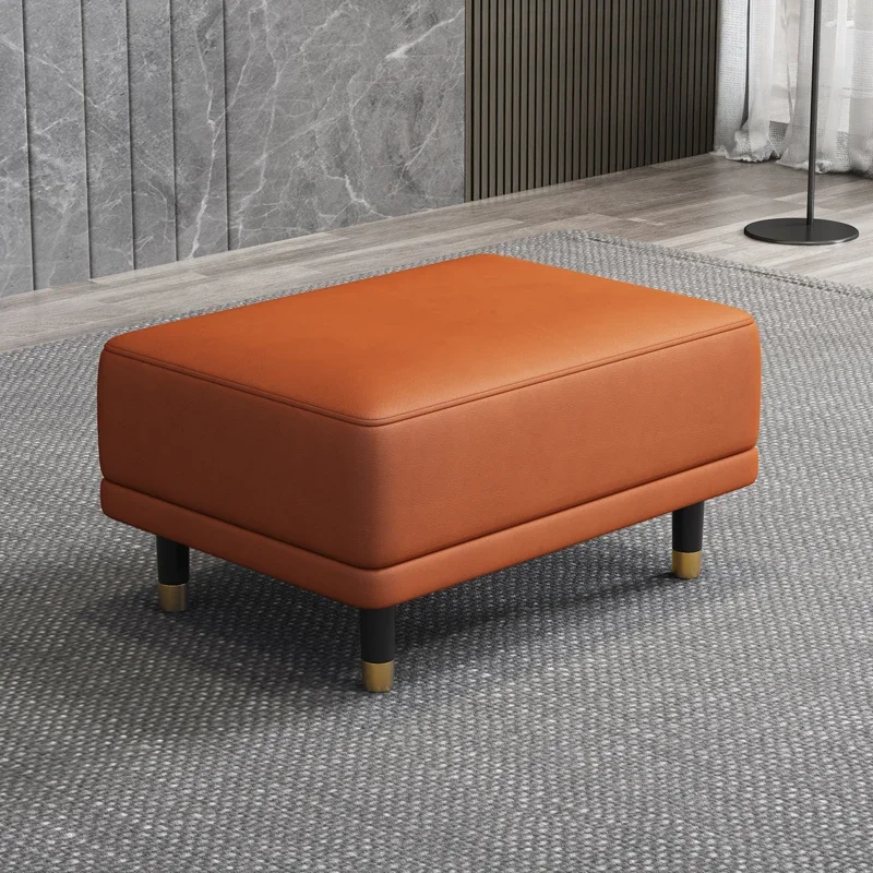 Nordic Wash Free Technology Fabric Sofa Stool Japanese Simple Wooden Footrest Shoe Changing Ottomans Living Room Furniture