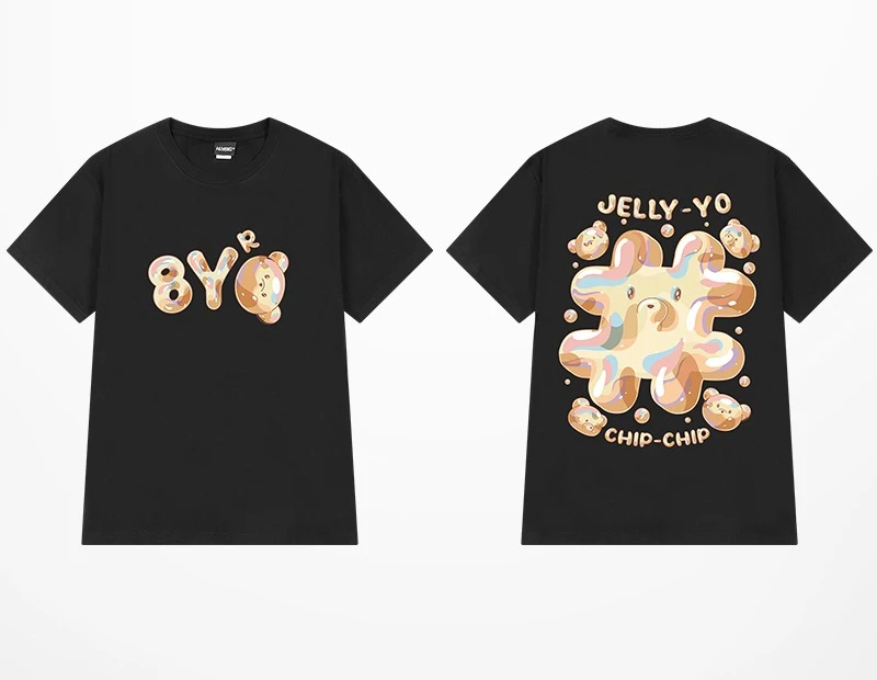 

Новинка 2025, мужская и женская футболка с короткими рукавами, летний свободный топ в гонконгском стиле, модная брендовая футболка из чистого хлопка с принтом