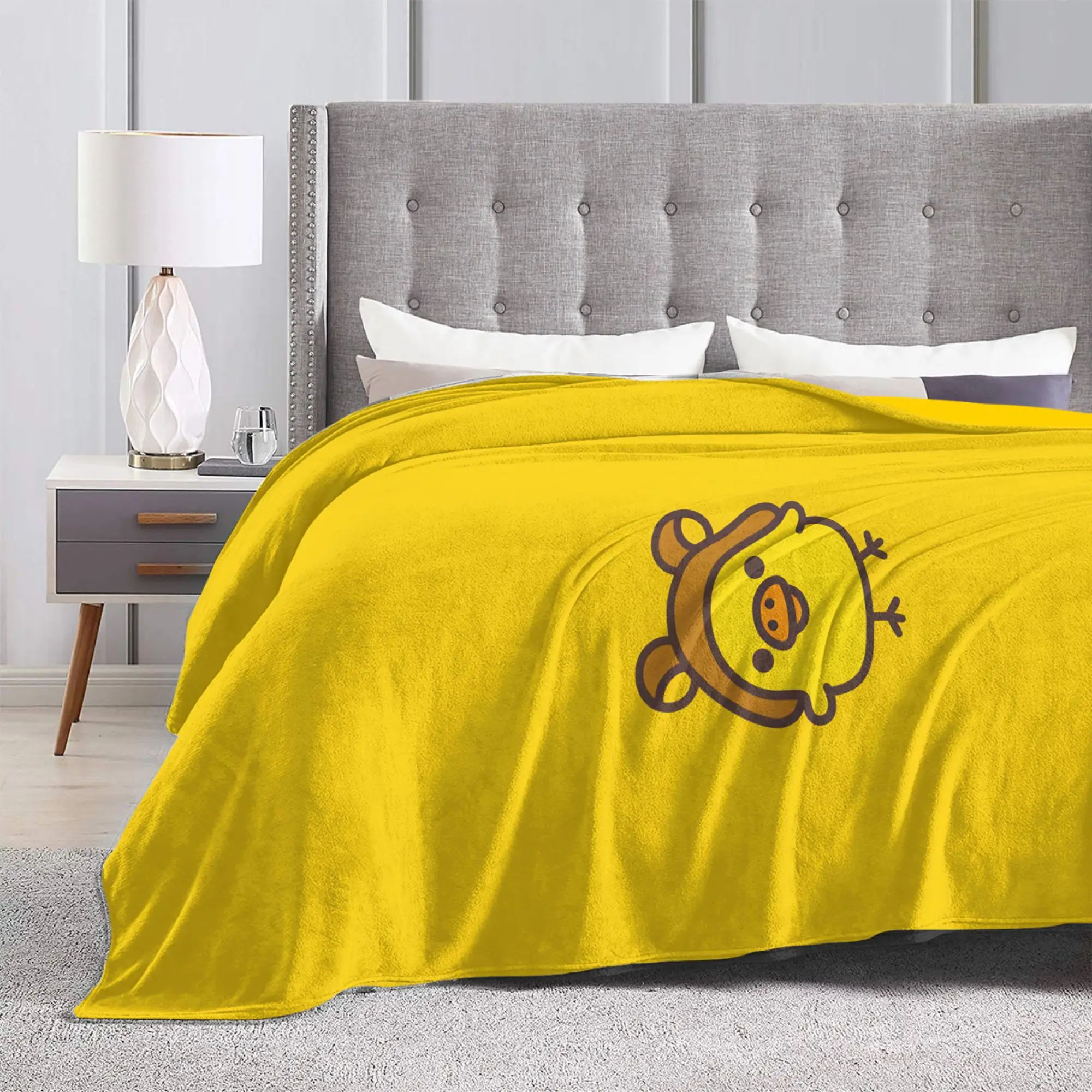 Rilakkuma Yellow Duck Blankets Quality Warm Soft  Throw Blanket Winter Boy Girl Couch Chair Sofa Bed Funny Bedspread