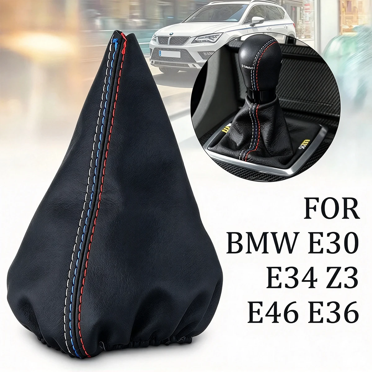Manual Shift Boot Cover Handbrake Gaiter For BMW E30 E36 E34 E46 Z3 PU Leather Black Car Interior Accessory