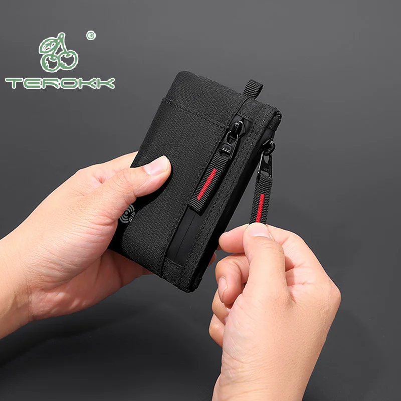 Porta carte di credito Rfid Portafoglio corto da uomo Portamonete con cerniera X-pac Mini Portafoglio da viaggio Portamonete tattico maschile