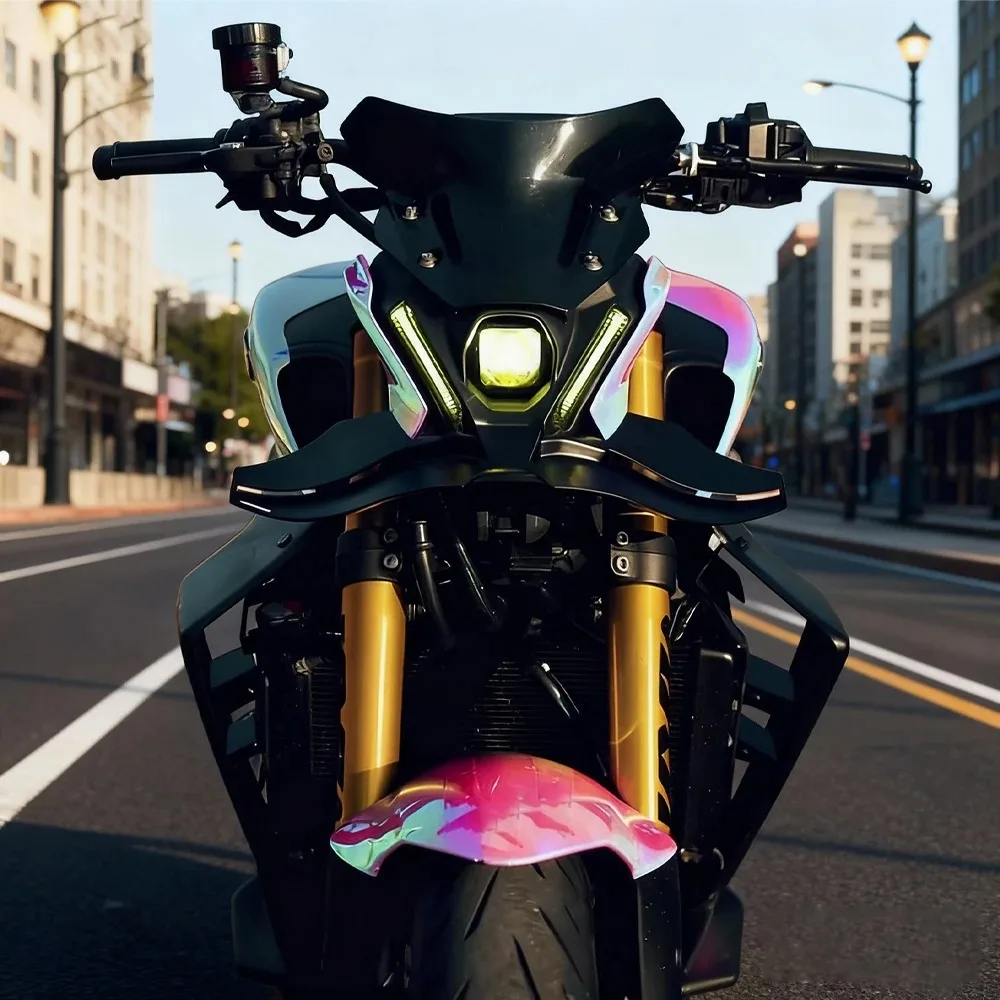 لياماها MT09/SP 2021-2023 2022 ألياف الكربون الجبهة عارية downforce المفسدين الجناح الهوائية منقار الأنف مخروط تمديد القلنسوة #2