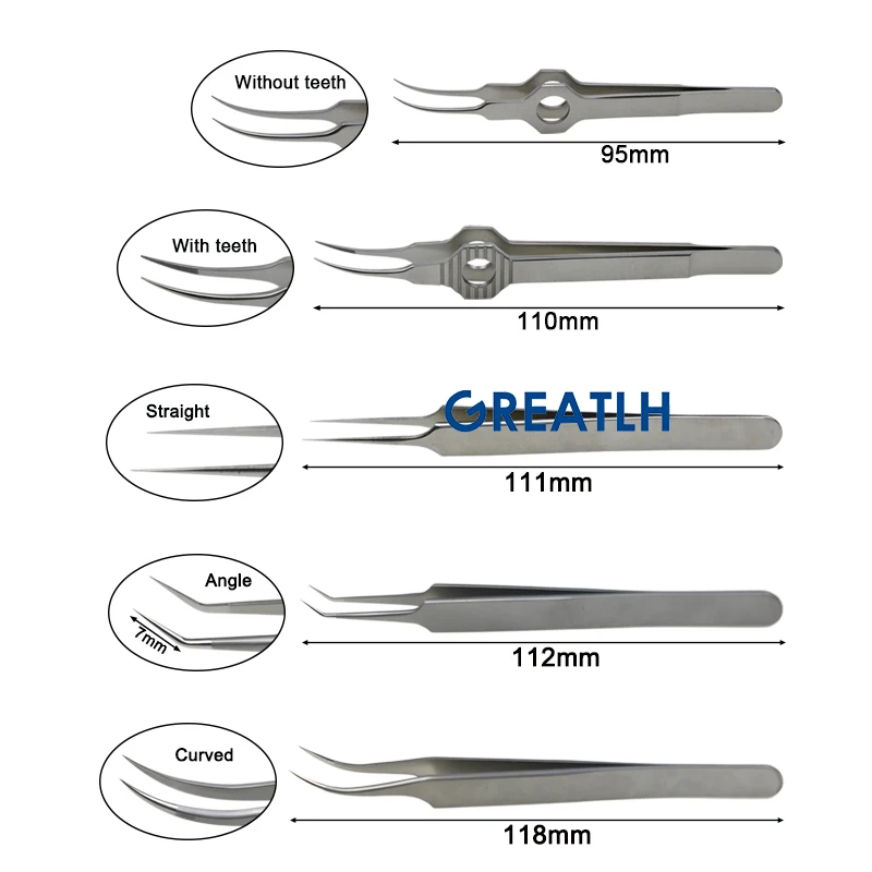 GREATLH Penjepit Transplantasi Rambut Implan Ekstraksi Rambut Penjepit Forsep Implan Folikel Rambut