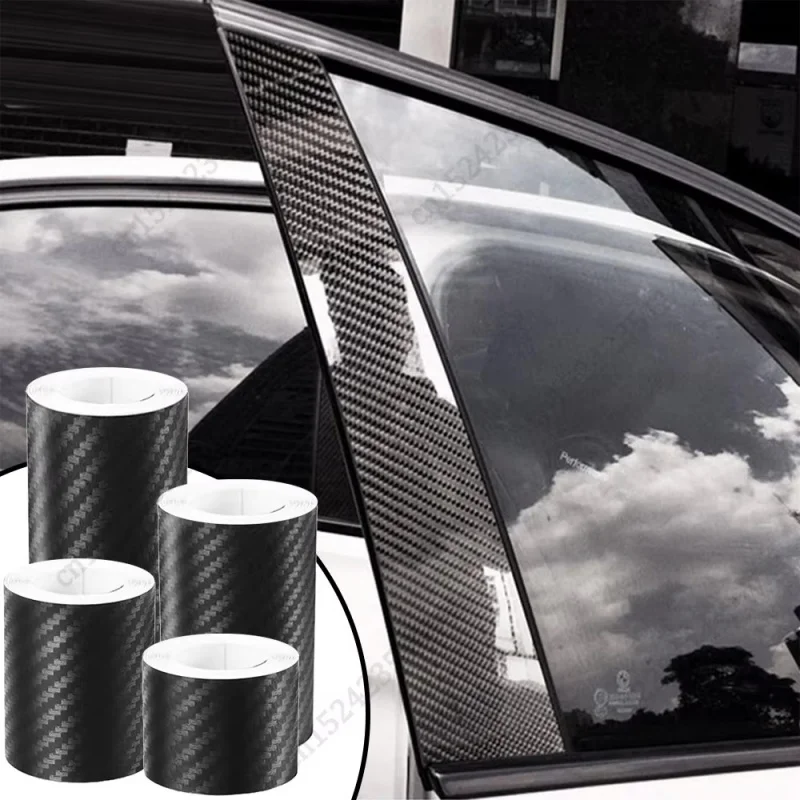 1/3/6PCS 3D Carbon Fiber Car Sticker DIY Paste Protector Strip Auto Side Mirror Anti Scratch Tape Waterproof Protection Film