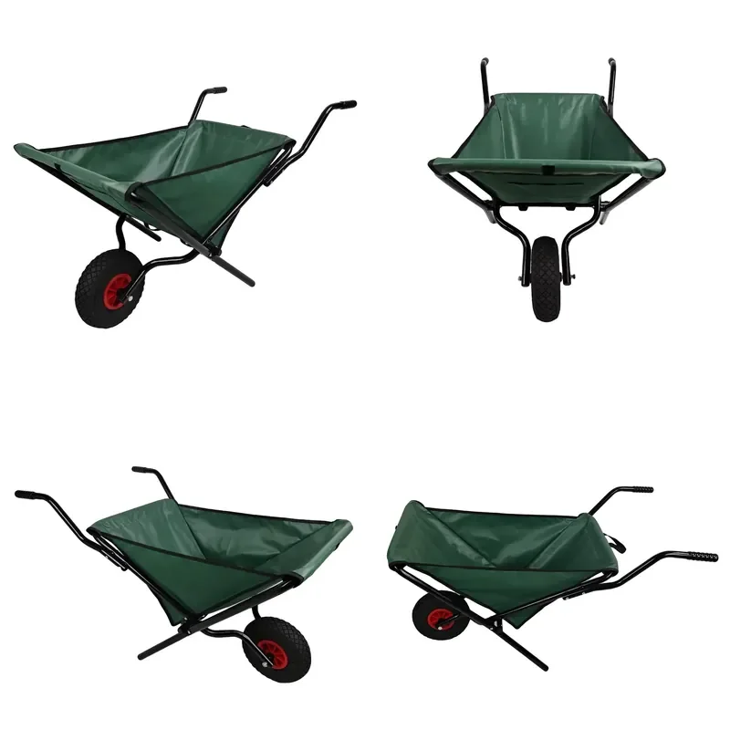 for Foldable Canvas Garden Wagon Manual Wheelbarrow Heavy Outdoor Festival Cart Large Capacity Utility Trolley for