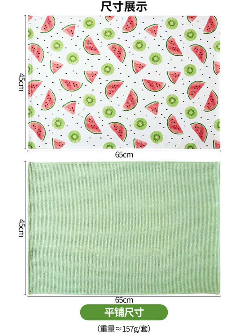 2 Teile/satz 45x65cm Gedruckt Reiner Baumwolle Servietten Küche Waffel Tee Handtücher Saugfähigen Gericht Reinigung Tuch – Detail 8
