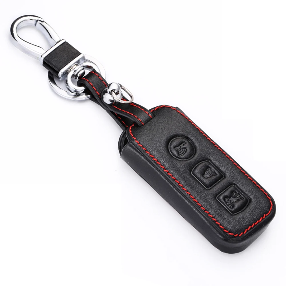 Leather Car Key Case Keychain Cover for Honda Airblade 125 C125 Super Cub Scooter Vario 150 PCX Forza 300 Holder Car Accessories