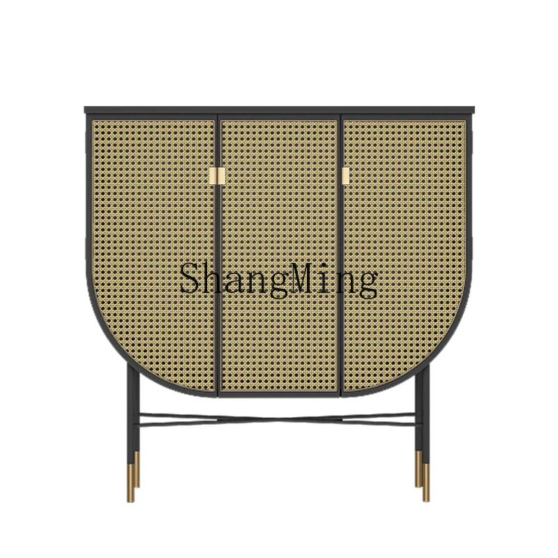 

ZYY solid wood rattan entrance cabinet household modern decorative cabinet living room simple locker