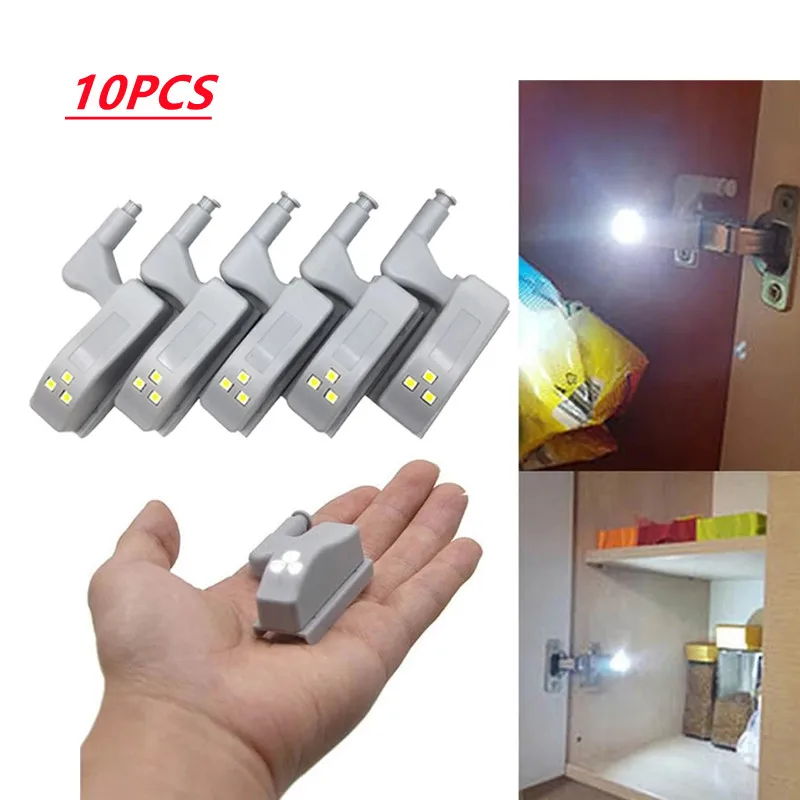 10PCS LED Cabinet Light LED Inner Hinge Lamp Closet Light Battery Wireless Lamp Universal Wardrobe Cupboard Sensor Lighting