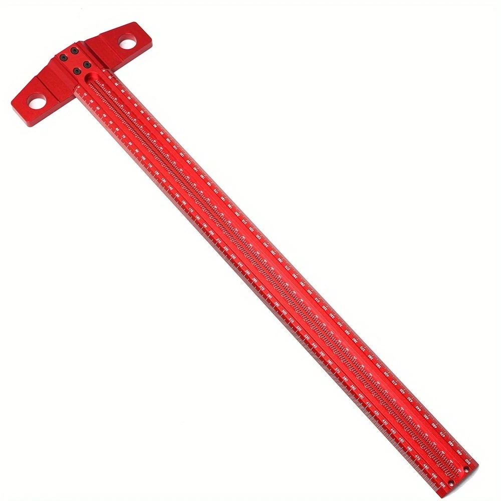

Woodworking Scriber T-Square Ruler 300mm-500mm T-Ruler Precision Marking Gauge Aluminum Alloy Crossed-out Hole Scribing Ruler