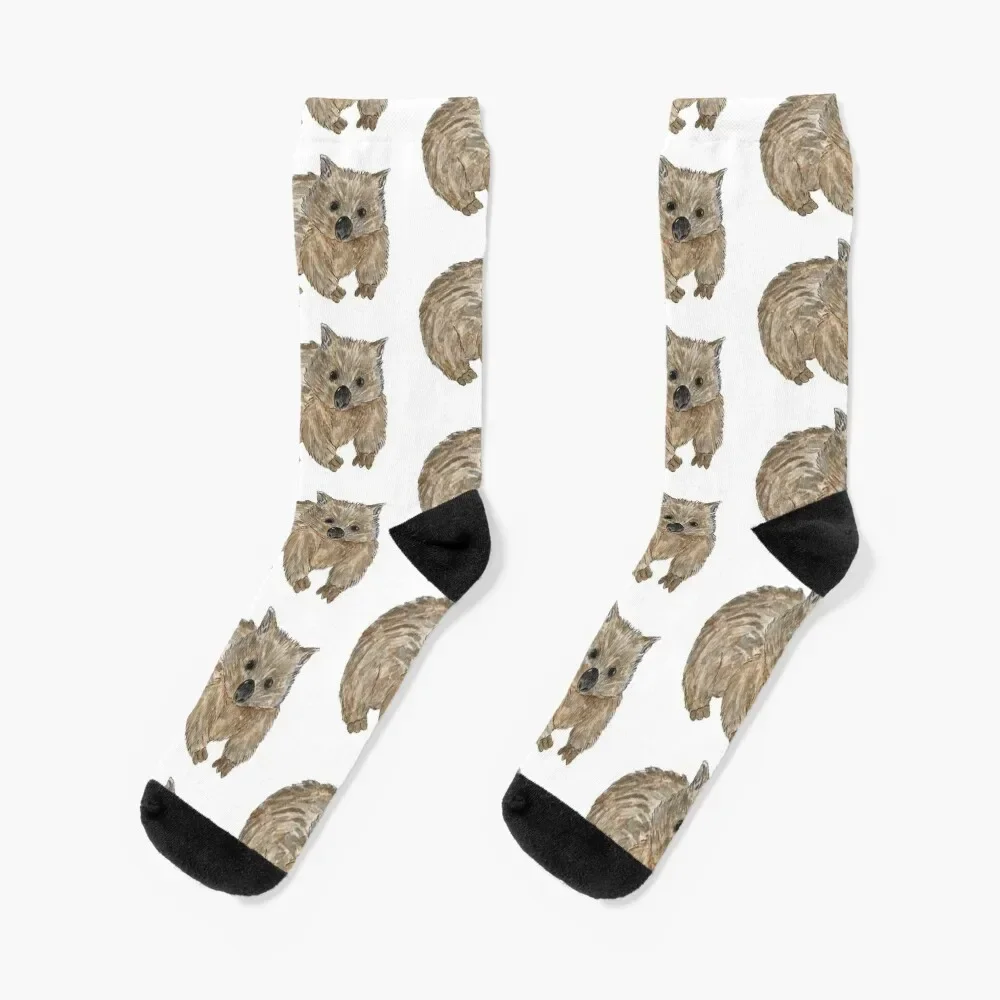 

Wombat - Australian Animal painting Socks winter gifts Climbing set designer brand Boy Child Socks Women's