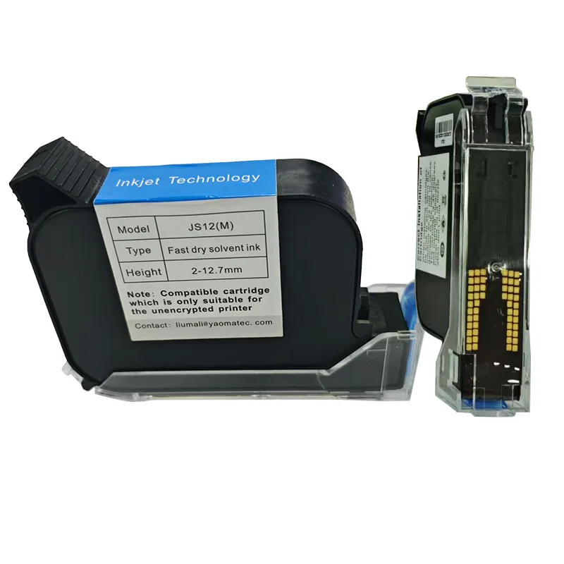1pc JS12 A level good quality 600DPI 12.7mm tij thermal inkjet Printer Fast Dry Eco Solvent Ink Cartridge