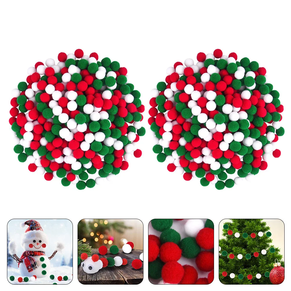 2000 Pcs Christmas Decoration Pompoms Fluffy Small Craft Balls Faux Fur for Hats