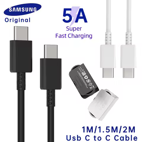 Samsung 5A Pd Usb Cable 45W Type C To Type C Super Fast Charging Cabel Galaxy S25 Ultra S24 S23 S22 S20 Note 20 10 A50 A57 Cavo