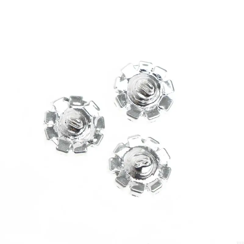 5pcs 12 mm rund für Strassschaftknopfnähte Handwerksverzerrung DIY W8EB