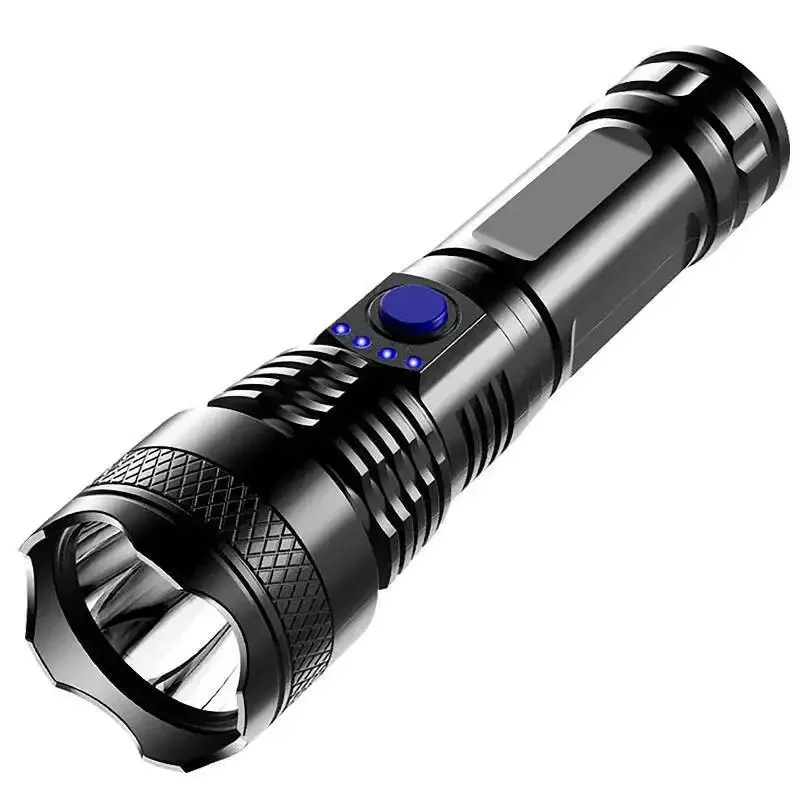 High Strong Power Led Flashlights Tactical Torch with Display Light USB Charging Camping Fishing Emergency Zoom Lantern