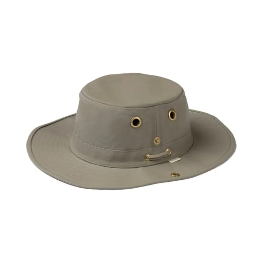 

Outdoor sun hat made of lightweight cotton twill in navy blue with UPF 50+ protection and adjustable chin strap