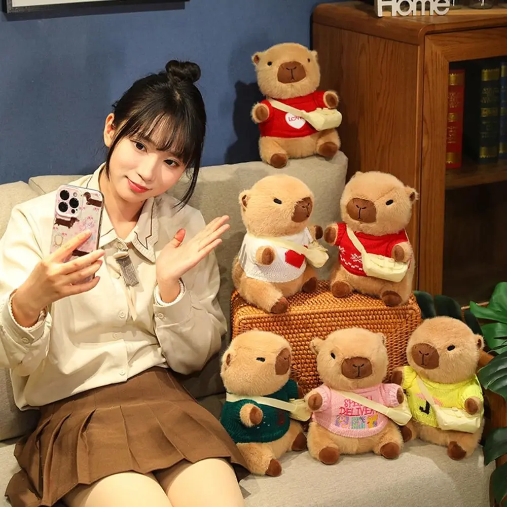 Cute Capybara Stuffed Animal Doll with Sweater DIY Doll Dress Up Capybara Plush Toy for Kids Girls Gift