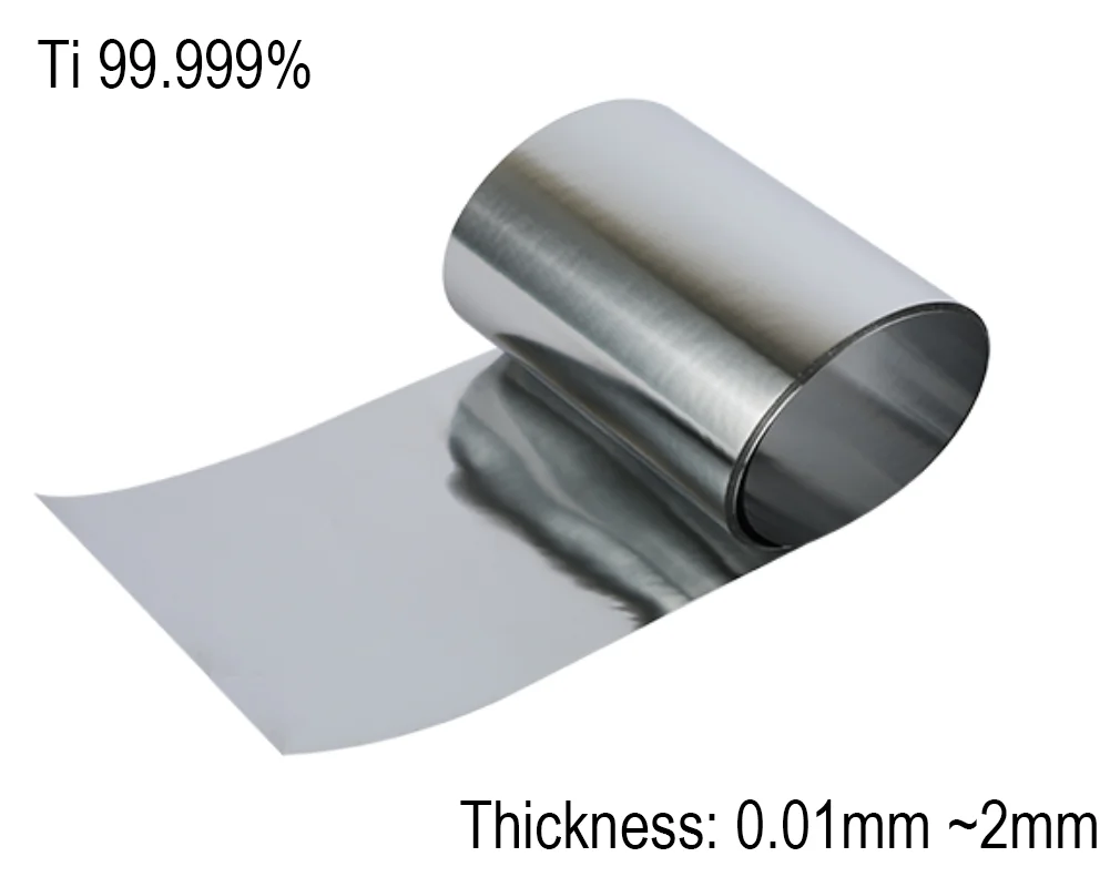 

99.999% Titanium Foil Ti High-purity Titanium Foil Titanium Strip Ti Sheet Titanium foil 0.008-0.8mm