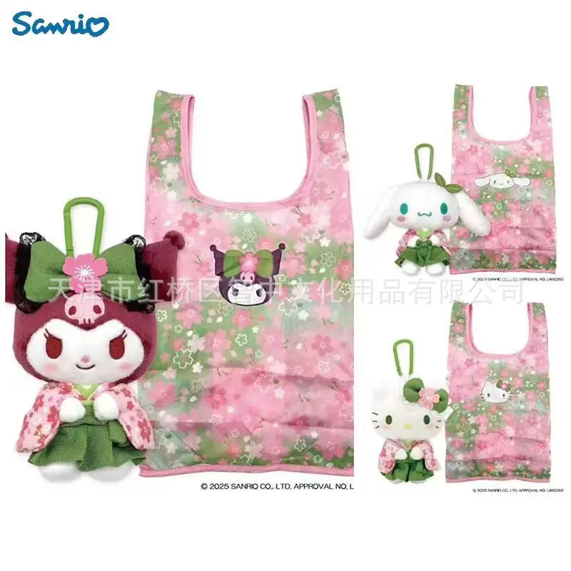 

Kawaii Hellokitty Matcha Kimono Series Plush Doll Pendant with Cinnamoroll Eco Friendly Bag Cute Sanrio Character Bag Ornament