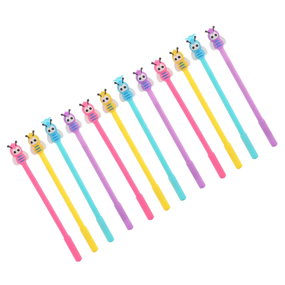 

12 Pcs Bee-shaped Neutral Pen Student Supplies Pens for Writing Accessories Office School Silica Gel High Sign