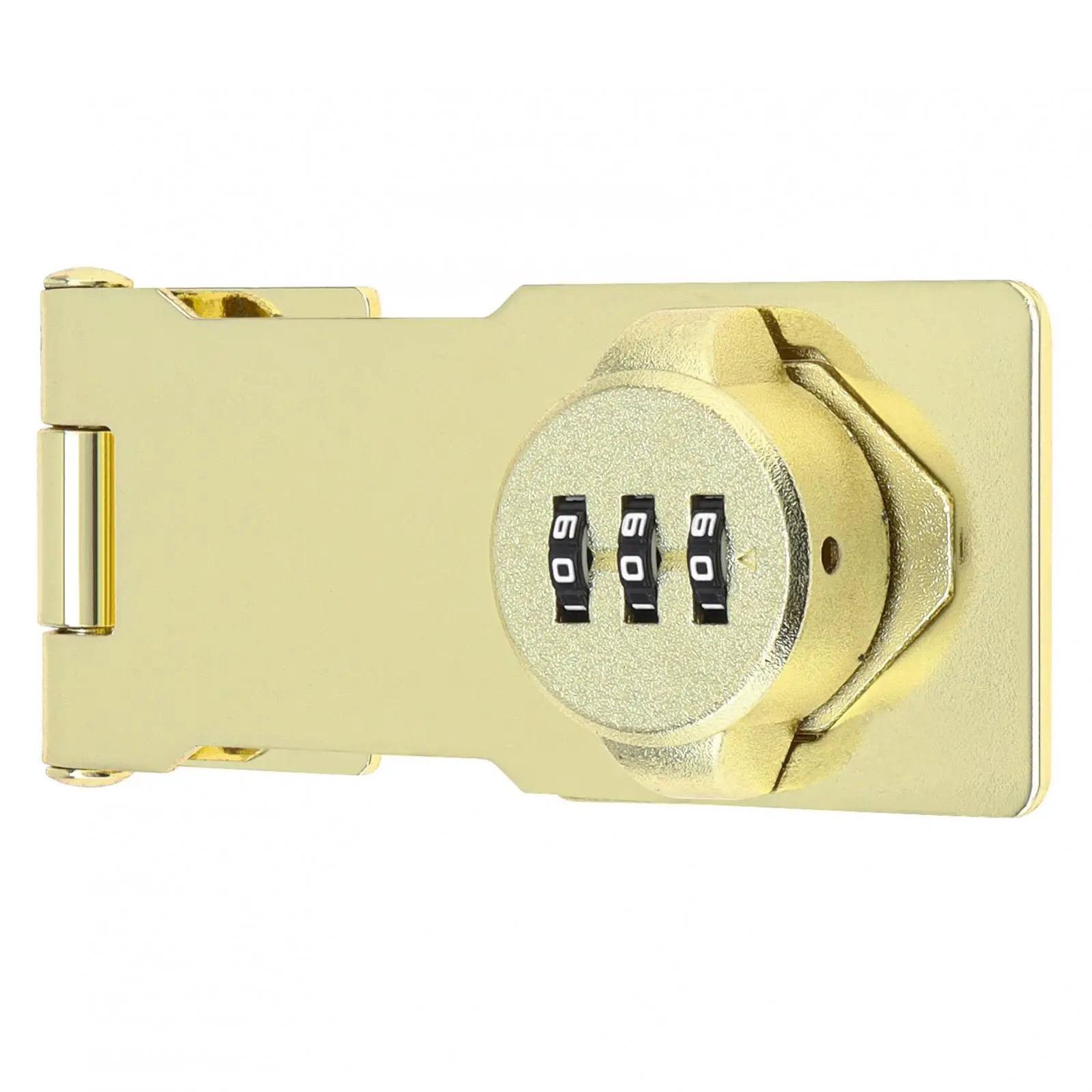 Gold Zinc Alloy Hasp Locks Slide Latch Lock Keyless Combination Lock for Kitchen Drawers Cabinets Cupboard with Password Code