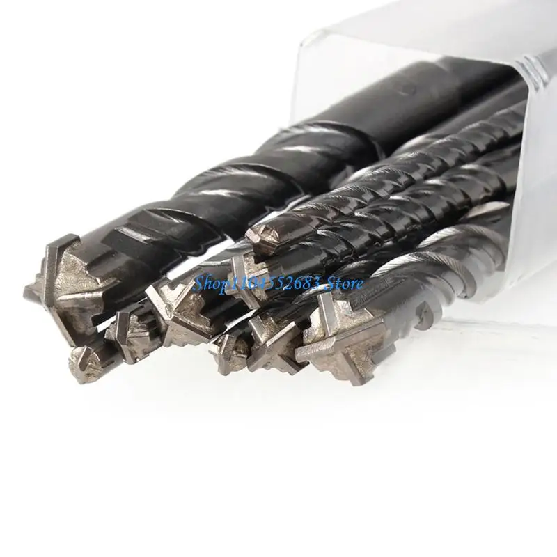 Y6GD 8pcs SDS بالإضافة إلى مجموعة الحفر المخصصة للبناء المزروعة المزامير تصميمات التصميم لسهولة إزالة الغبار 160 ملم الطول