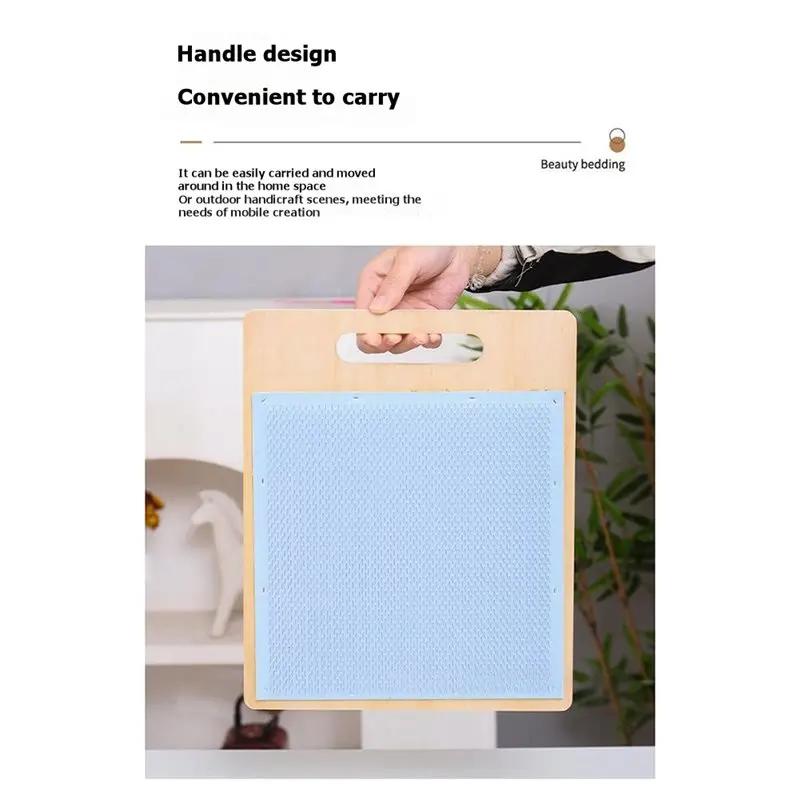 AAAN-Wool Blending Board Wooden Backing Yarn Board Includes 2 Dowel Rods For Easy Drafting & Rolag Removal.