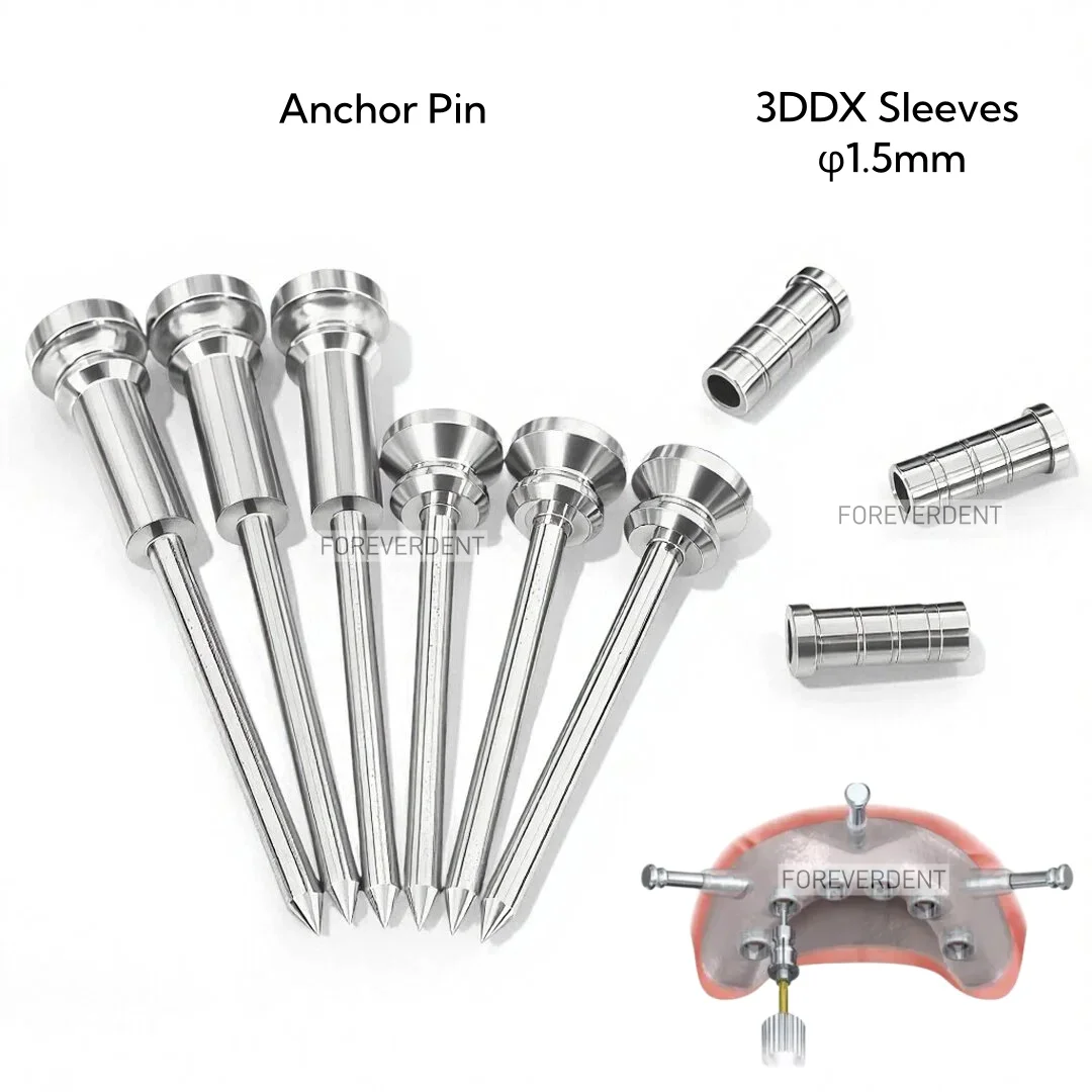 

3DDX Guide Sleeves Dental Implant Slevees Anchor Pin Fixing Nail Guide Digital Jaw Drill Universal Slevees 3x1.5x5mm 24/32MM