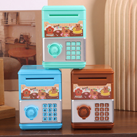 1Pc Mini Kawaii Kapibala Savings Bank Children's Storage Piggy Bank Cute Password Counter Code Key Lock Coin Bank ATM Child Gift