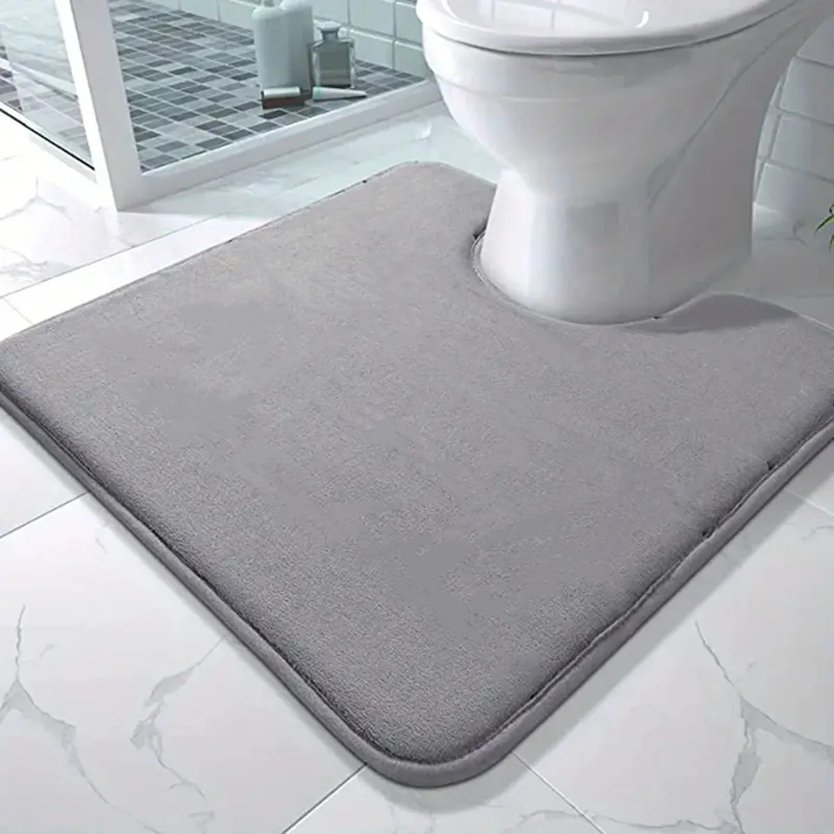 Alfombra de baño de gran tamaño en forma de U, alfombrilla de inodoro absorbente y antideslizante, decoración del hogar