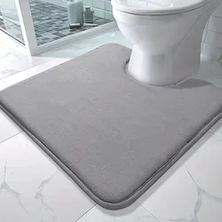 Large size bathroom mat U-shaped bathroom carpet absorbent and non slip toilet mat home decoration