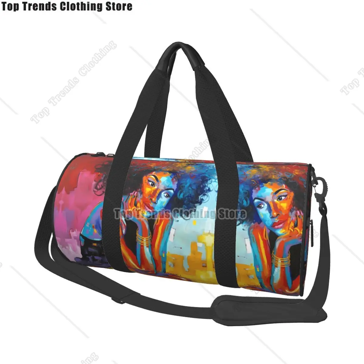 

Спортивная сумка в афро-американском стиле, черная женская спортивная сумка, большая мужская сумка с абстрактным граффити, портативная сумка с узором, милая дорожная сумка для фитнеса