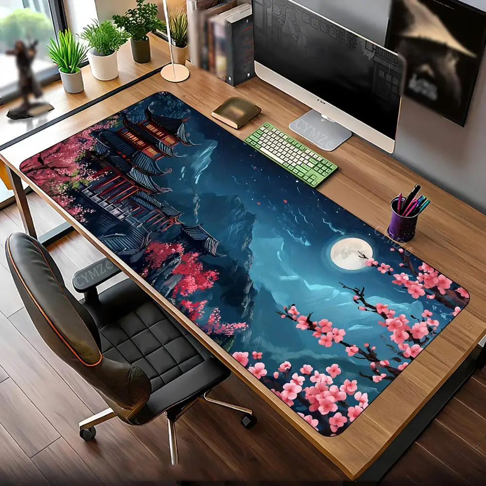 

Полнолуние, вишневый пейзаж, коврик для мыши, настольный коврик, резиновый противоскользящий, прочные настольные аксессуары, коврики для клавиатуры, настольные коврики, коврик maus, коврик