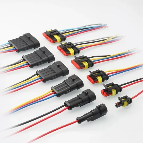 Imagen 2 del producto 5/20/100 juegos AMP 1P 2P 3P 4P 5P 6P conector automático impermeable enchufe macho hembra con Cable de 15CM 18AWG arnés HID para coche