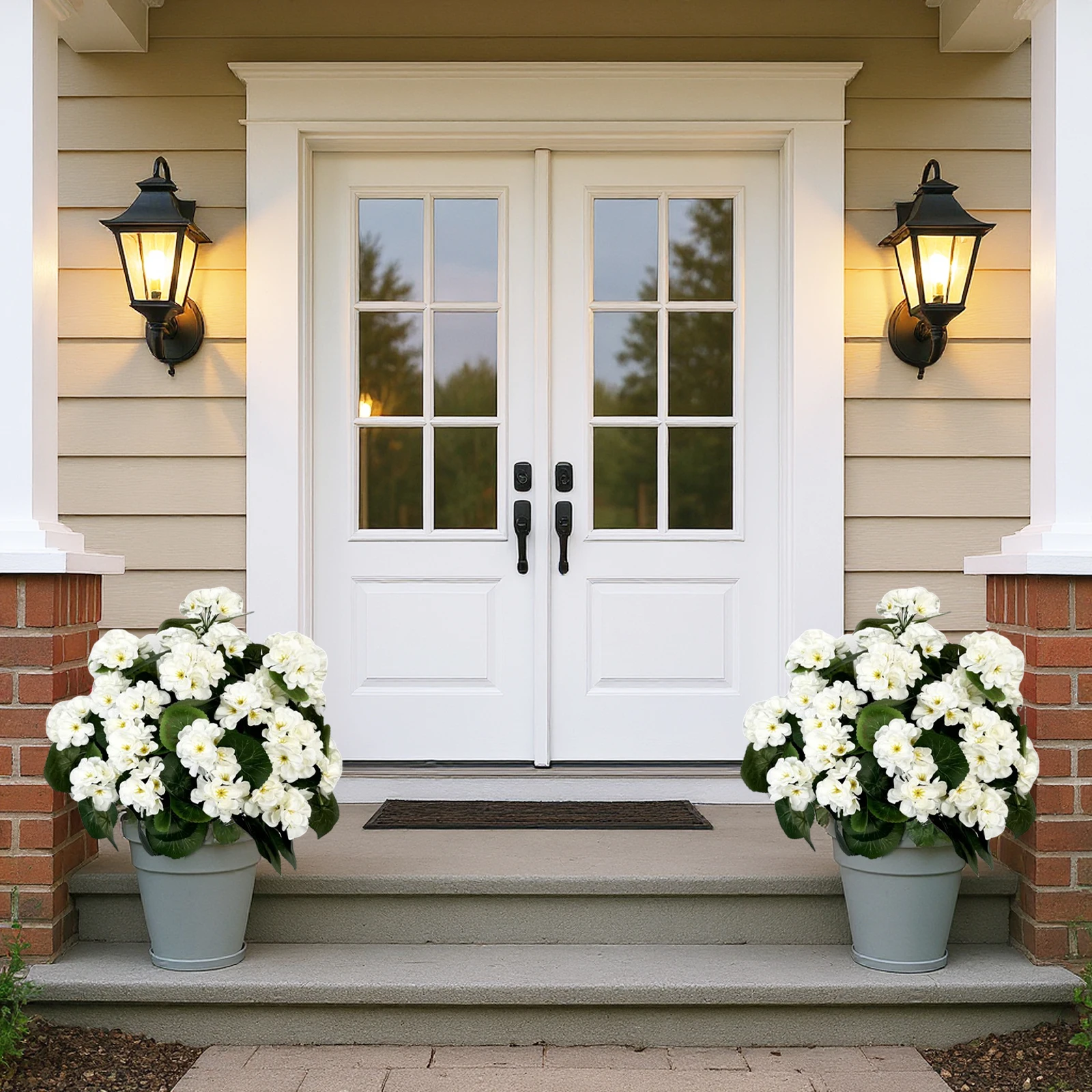 شجرة بيجونيا توبياري الاصطناعية، عبوة من قطعتين شجيرات وهمية نابضة بالحياة مقاس 23 بوصة نبات شجيرات مزيفة مع حصة زراعة، كرة صناعية Tr #3